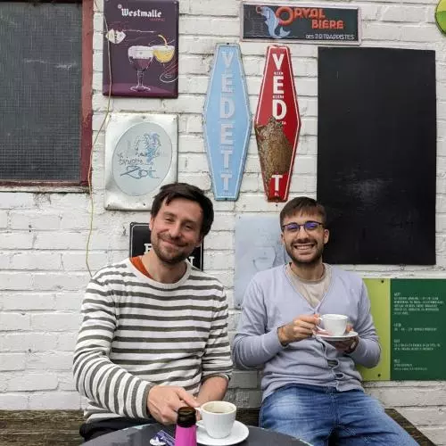 A cup of coffee from the honesty bar to mark our arrival in Belgium