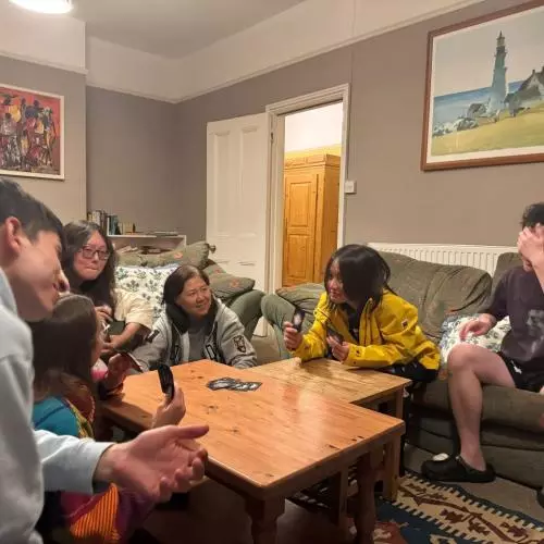 The group playing the game "The Mind"